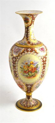 Lot 283 - Limoges baluster vase with floral decoration