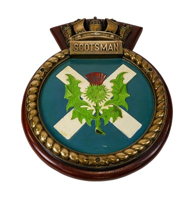 Lot 2122 - HMS Scotsman Brass Crest