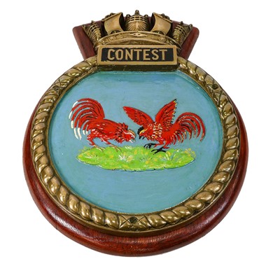 Lot 2121 - HMS Contest Brass Crest