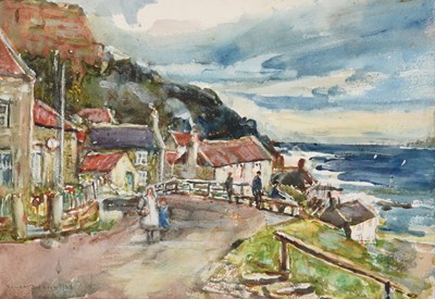 Lot 143 - Rowland Henry Hill (1873-1952) Coastal village,...