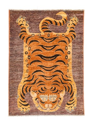 Lot 182 - Tibetan/Nepali Tiger ‘Pelt’ Rug, modern The...