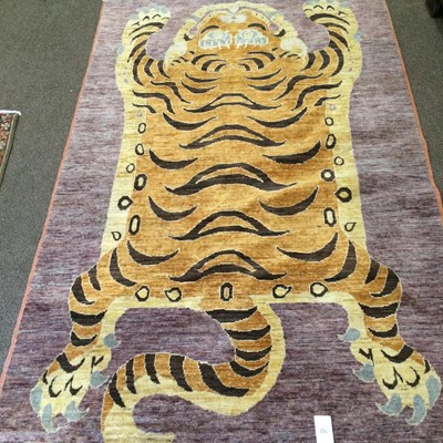 Lot 182 - Tibetan/Nepali Tiger ‘Pelt’ Rug, modern The...