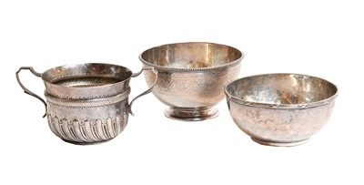 Lot 9 - Three Silver bowls, comprising: one in the...
