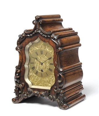 Lot 1057 - A Walnut Mantel Timepiece with Passing Strike, signed Barraud & Lund, Cornhill, London,...