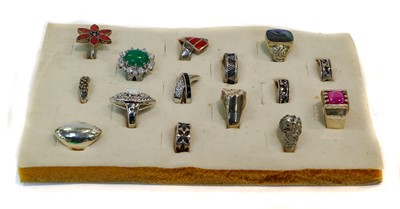 Lot 50 - A quantity of costume jewellery, including:...