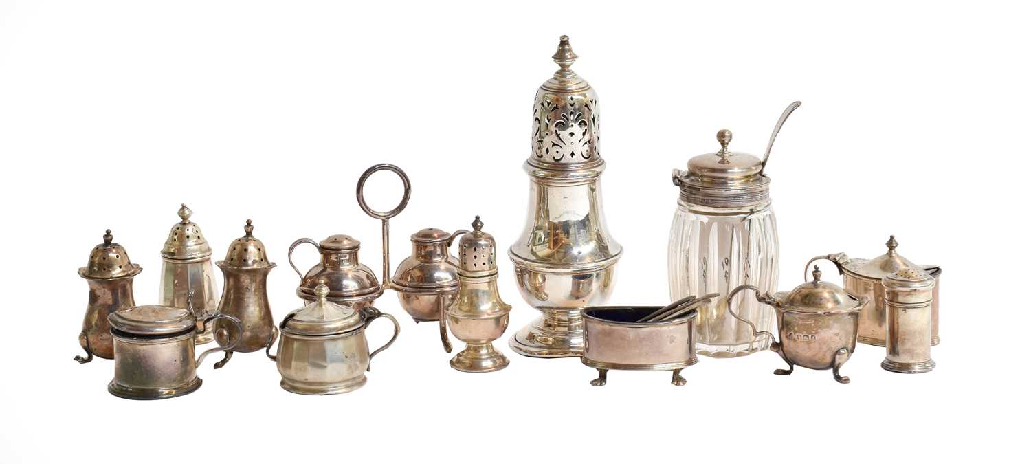 Lot 21 - A Collection of assorted silver condiment...