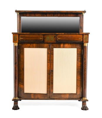 Lot 278 - A Regency Rosewood and Brass Inlaid Chiffonier,...
