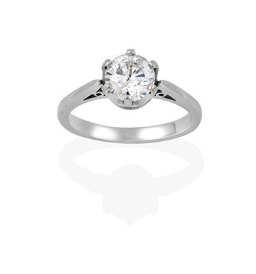 Lot 2449 - An 18 Carat White Gold Diamond Solitaire Ring