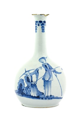 Lot 17 - An English Delft Guglet or Water Bottle,...