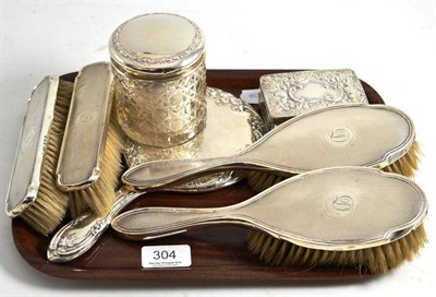 Lot 304 - Silver dressing table pieces