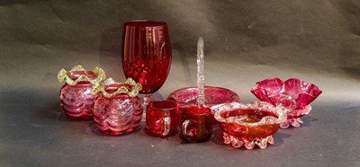 Lot 168 - A quantity of Victorian and later cranberry...