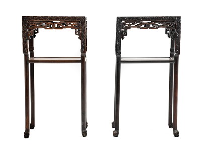 Lot 318 - A Matched Pair of Chinese Padouk Wood and Pink...