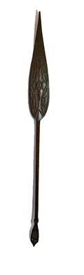 Lot 3204 - A Borneo Dance Paddle, the pointed leaf shape...