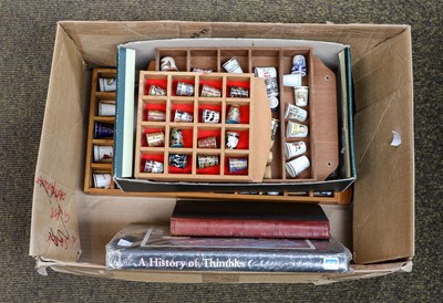 Lot 404 - A collection of thimbles, including thimbles...