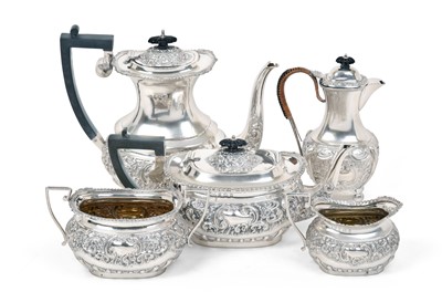 Lot 2124 - A Four-Piece Edward VII Silver Tea and Coffee-Service