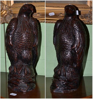 Lot 321 - Pair of resin models of Eagles