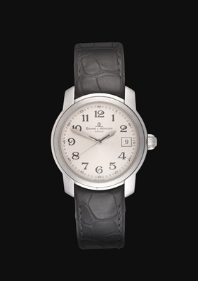 Lot 2251 - Baume & Mercier: A Stainless Steel Calendar Centre Seconds Wristwatch