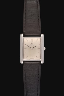 Lot 2226 - Omega: A Stainless Steel Rectangular Automatic Centre Seconds Wristwatch