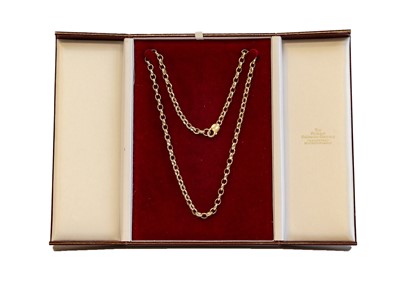 Lot 122 - A 9 carat gold trace link necklace, length 56cm