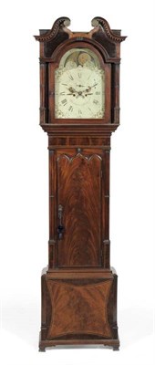 Lot 1060 - A Mahogany Eight Day Longcase Clock, T Richardson, Weaverham, circa 1800, swan neck pediment,...