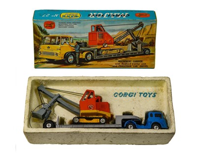 Lot 2283 - Corgi Gift Set No.27 Machinery Carrier With Priestman Cub Shovel
