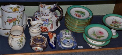 Lot 326 - 19th century English dessert service, Masons jug, Staffordshire greyhound, Worcester Evesham...