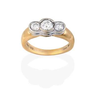 Lot 2359 - A 9 Carat Gold Diamond Three Stone Ring