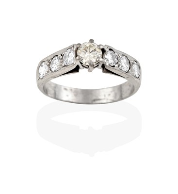 Lot 170 - An 18 carat white gold diamond solitaire ring,...