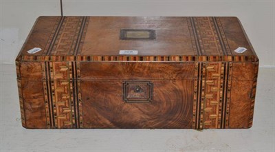 Lot 328 - Victorian burr walnut writing slope