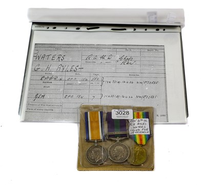 Lot 3028 - A Group of Three First World War Medals,...