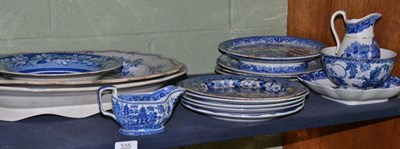 Lot 335 - Assorted blue and white meat plates, dinner plates, pedestal dish, etc