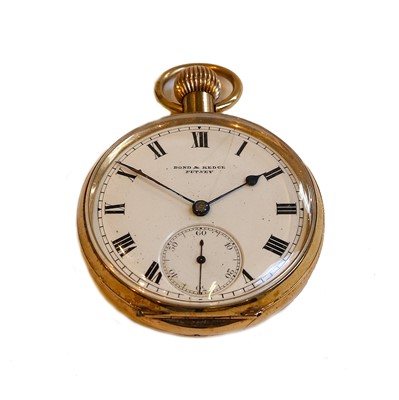 Lot 162 - A 9 carat gold open faced pocket watch,...