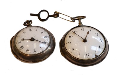 Lot 149 - Two Irish pair cased verge pocket watches,...