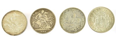 Lot 184 - Mixed British Silver Coinage, comprising: 2 x...