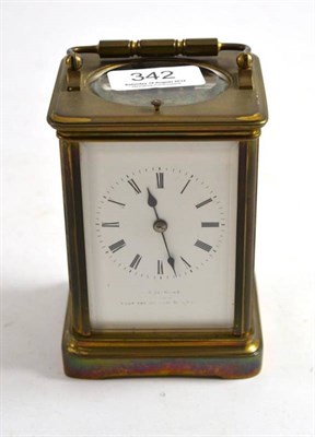 Lot 342 - A striking and repeating carriage clock