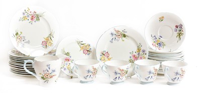Lot 157 - A Shelley part tea service in the Wild Flowers...