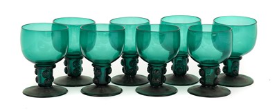 Lot 41 - A Matched Set of Eight Green Glass Roemers,...