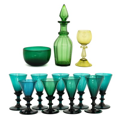 Lot 40 - A Green Glass Decanter and Stopper, mid 19th...