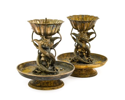 Lot 48 - A Pair of Chinese Silvered and Parcel-Gilt...
