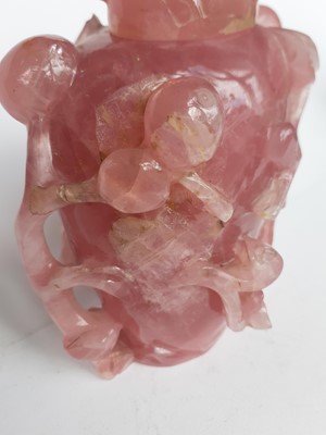 Lot 51 - A Chinese Rose Quartz Jar and Cover, 19th...