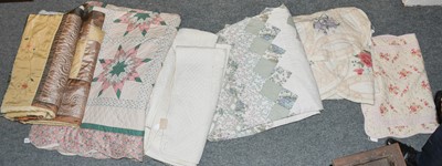 Lot 1148 - Modern patchwork quilt with floral scalloped...