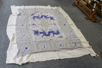 Lot 1150 - Early 20th century floral wholecloth quilt, a...