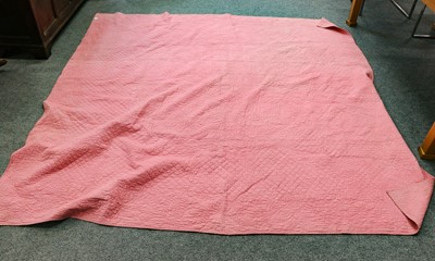 Lot 1144 - Large late 19th century pink wholecloth...