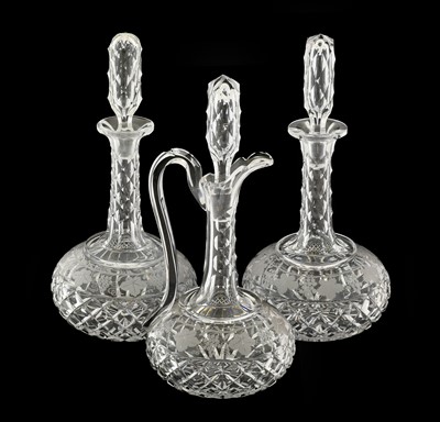 Lot 114 - A Pair of Shaft and Globe Decanters and...
