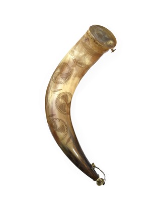 Lot 334 - A 19th Century Large Powder Horn, with...