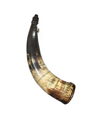 Lot 335 - A 19th Century American Large Powder Horn, of...
