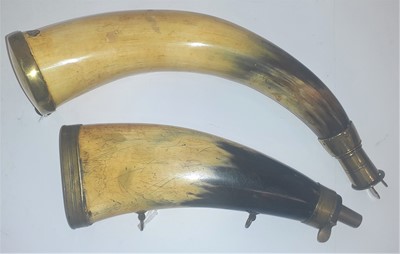Lot 342 - An Early 19th Century Powder Horn, of polished...