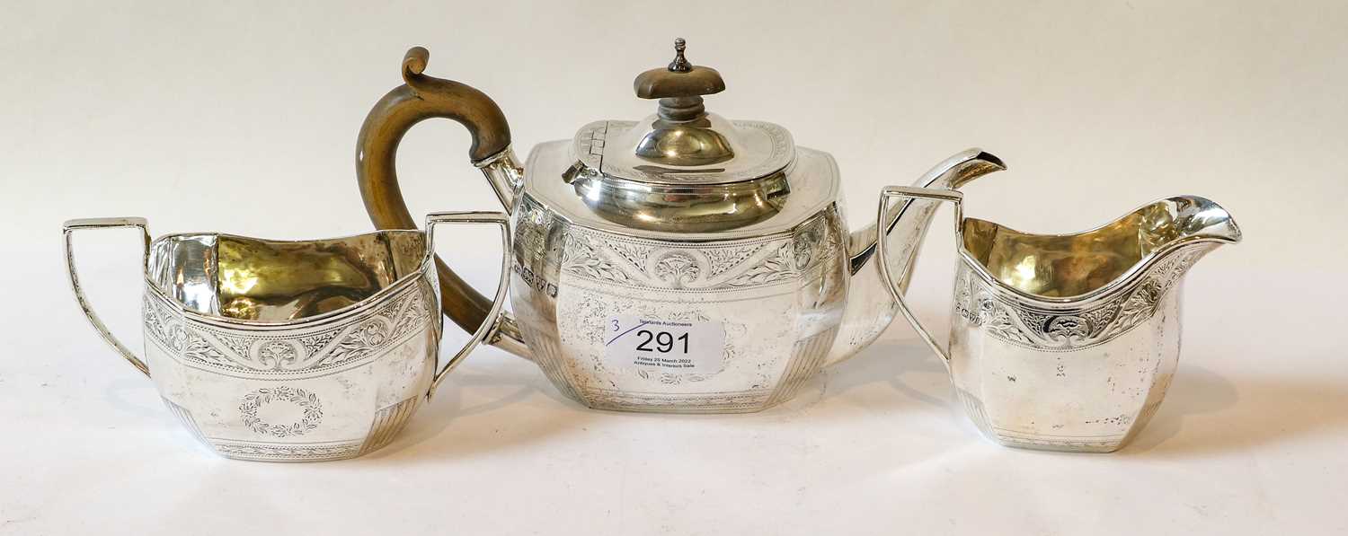 Lot 291 - A Three-Piece George V Silver Tea-Service,