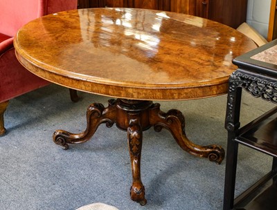 Lot 1262 - A 19th century walnut loo table, 145cm by...