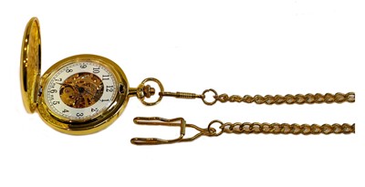 Lot 157 - A silver pocket watch with attached silvered...